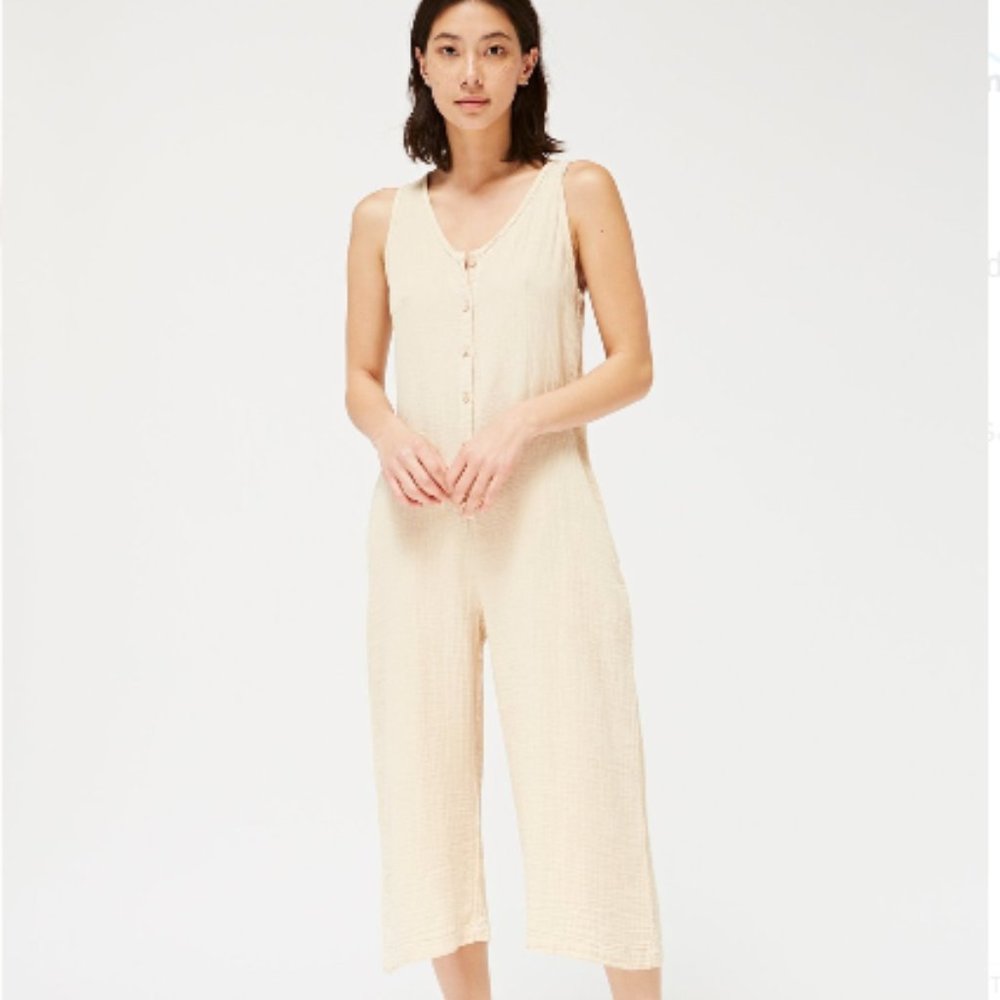 LACAUSA Wildflower Jumpsuit Biscuit Size Small